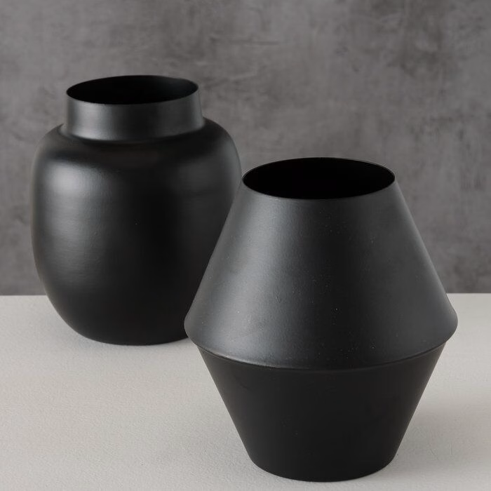 Vase Resto 14cm schwarz Metall rund
