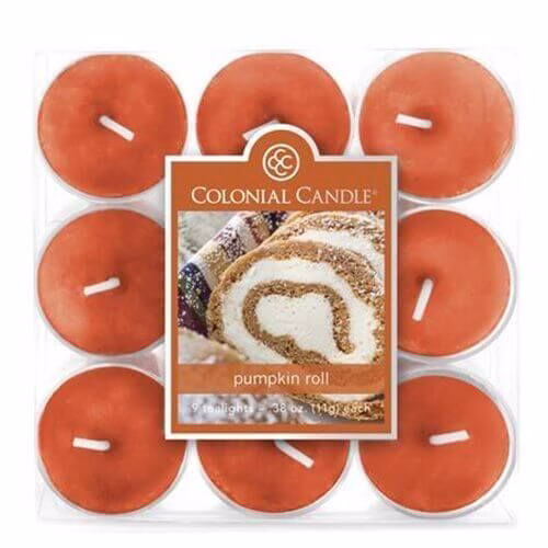 cc0109-43525594ffd209951 Colonial Candle Pumpkin Roll 9 Teelichte