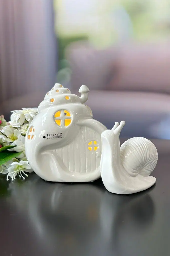 Schneckenhaus Gardola 15cm LED cremeweiß