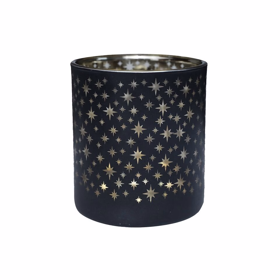 i-M6R3RB8-X2 Windlicht Stars schwarz 8cm