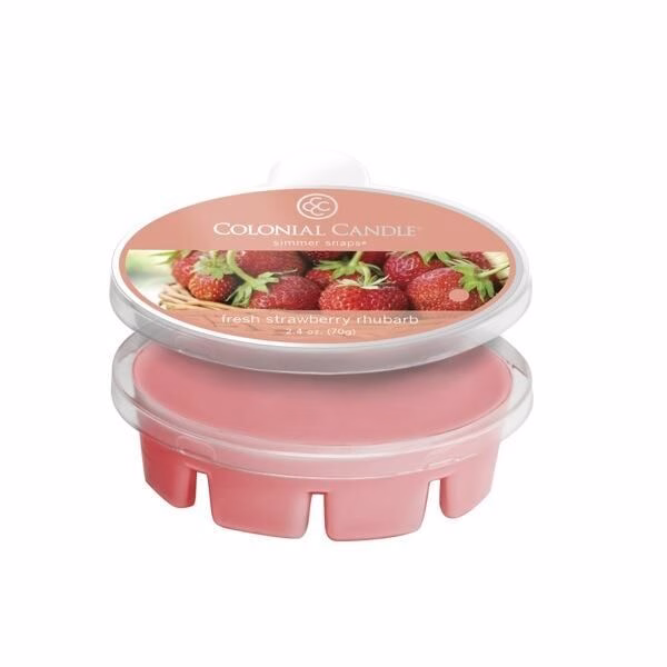 Colonial Candle Fresh Strawberry Rhubarb Simmer Snaps 70g