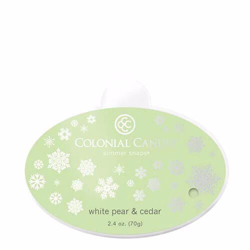 ccsnaps-44955594ff8c20fcb Colonial Candle White Pear & Cedar Simmer Snaps 70g