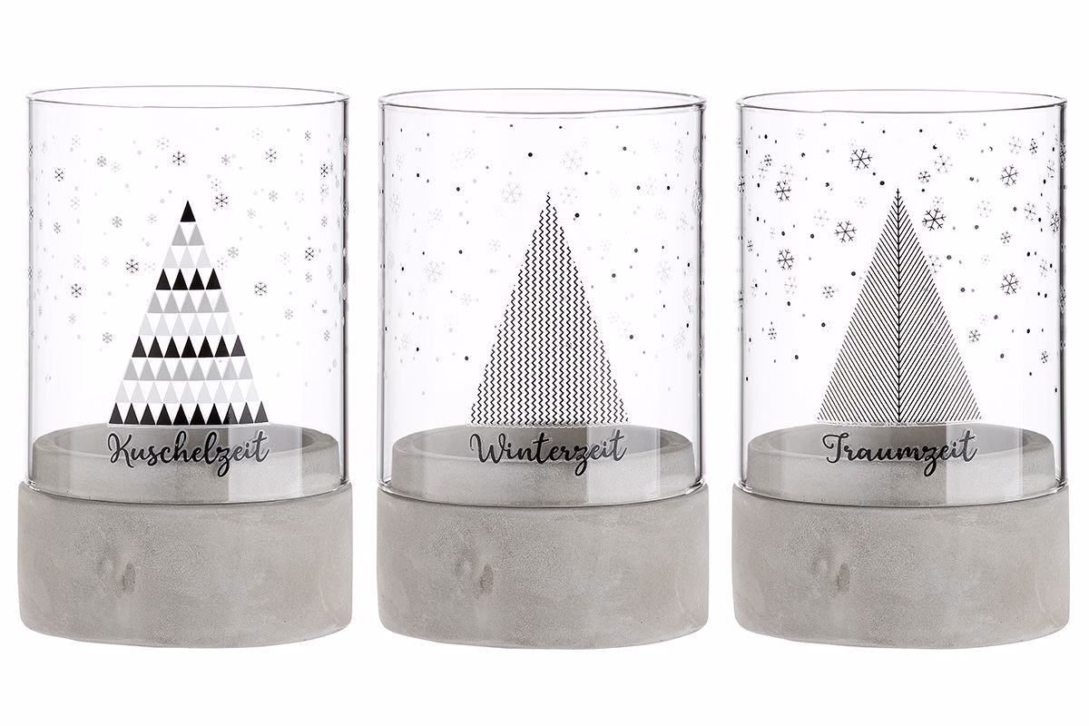 26747_1 Zement Windlicht Winterzeit 13,5cm