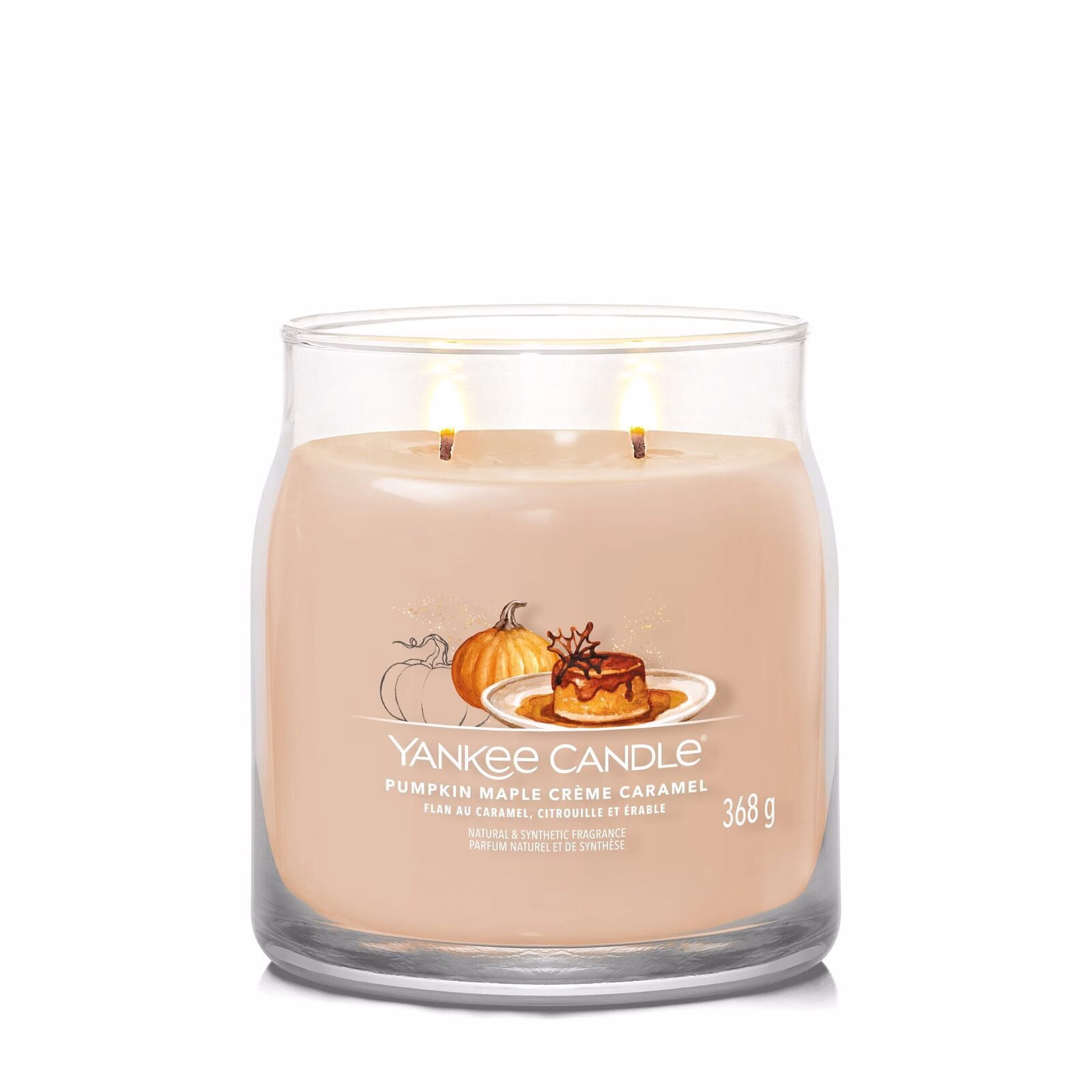 Pumpkin_Maple_1reme_Caramel_Medium_LIT-1 Pumpkin Maple Crème Caramel Signature Medium Jar 368g 2-Docht