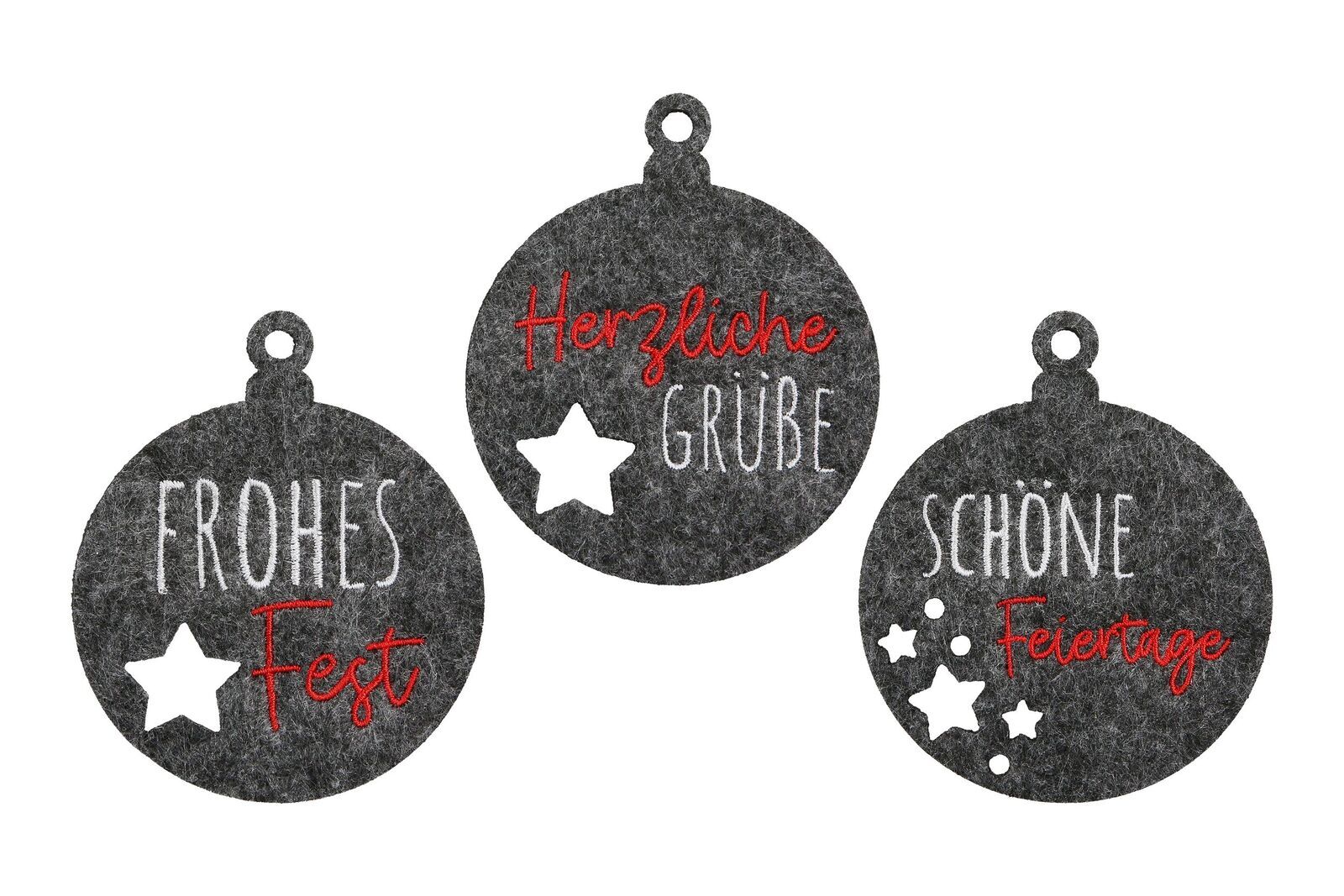 Geschenkanhänger XMAS Filz 3tlg. Zubehör, Ohrring, Schmuck, Logo