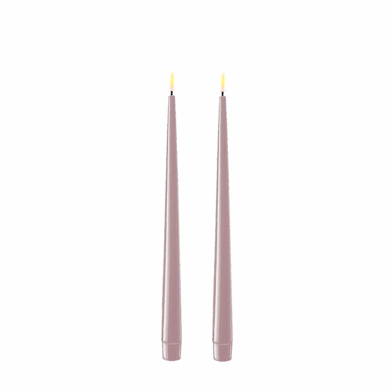 RF-K-0053 Stabkerze mit Lack LED 28 cm Rose 2 Stück