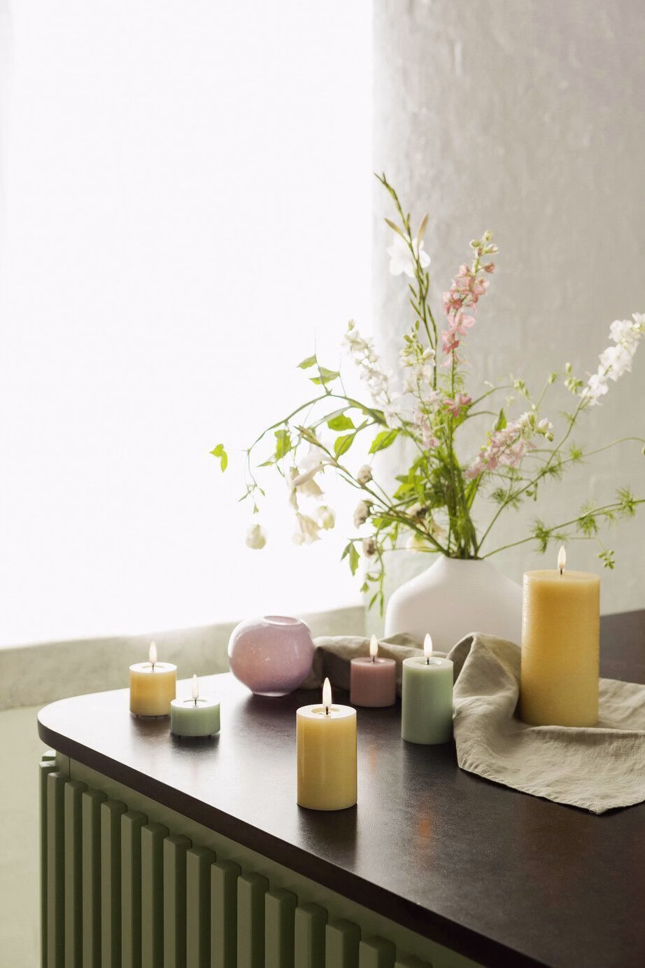 Uyuni LED Stumpenkerze 5 x 4,5cm melted light lavender