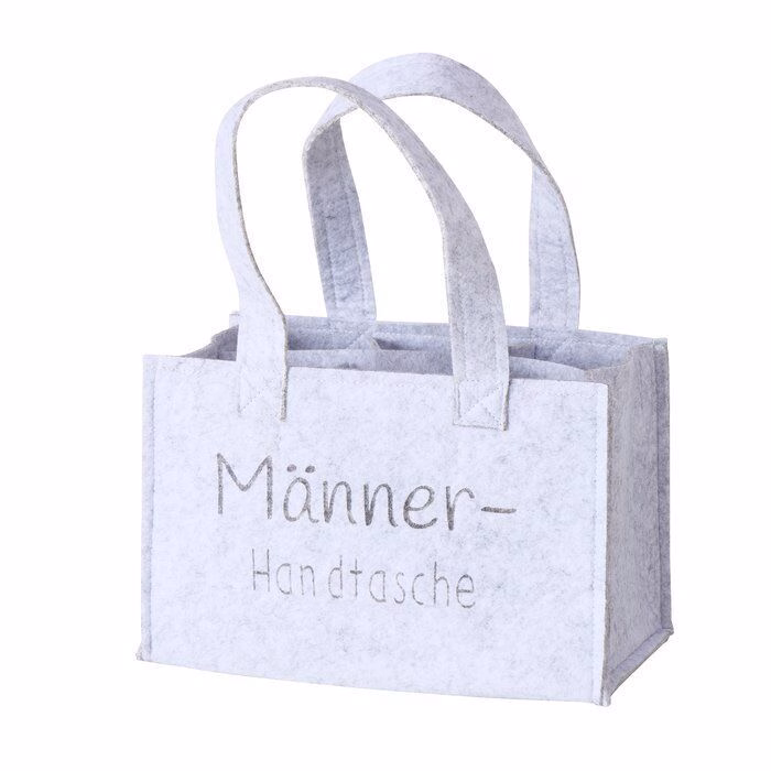 Flaschenträger Männerhandtasche hellgrau