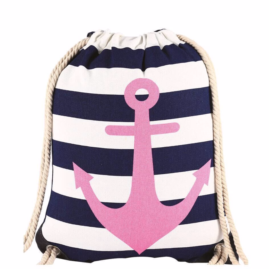 Turnbeutel-13 Turnbeutel Navy Pink mit Anker 013
