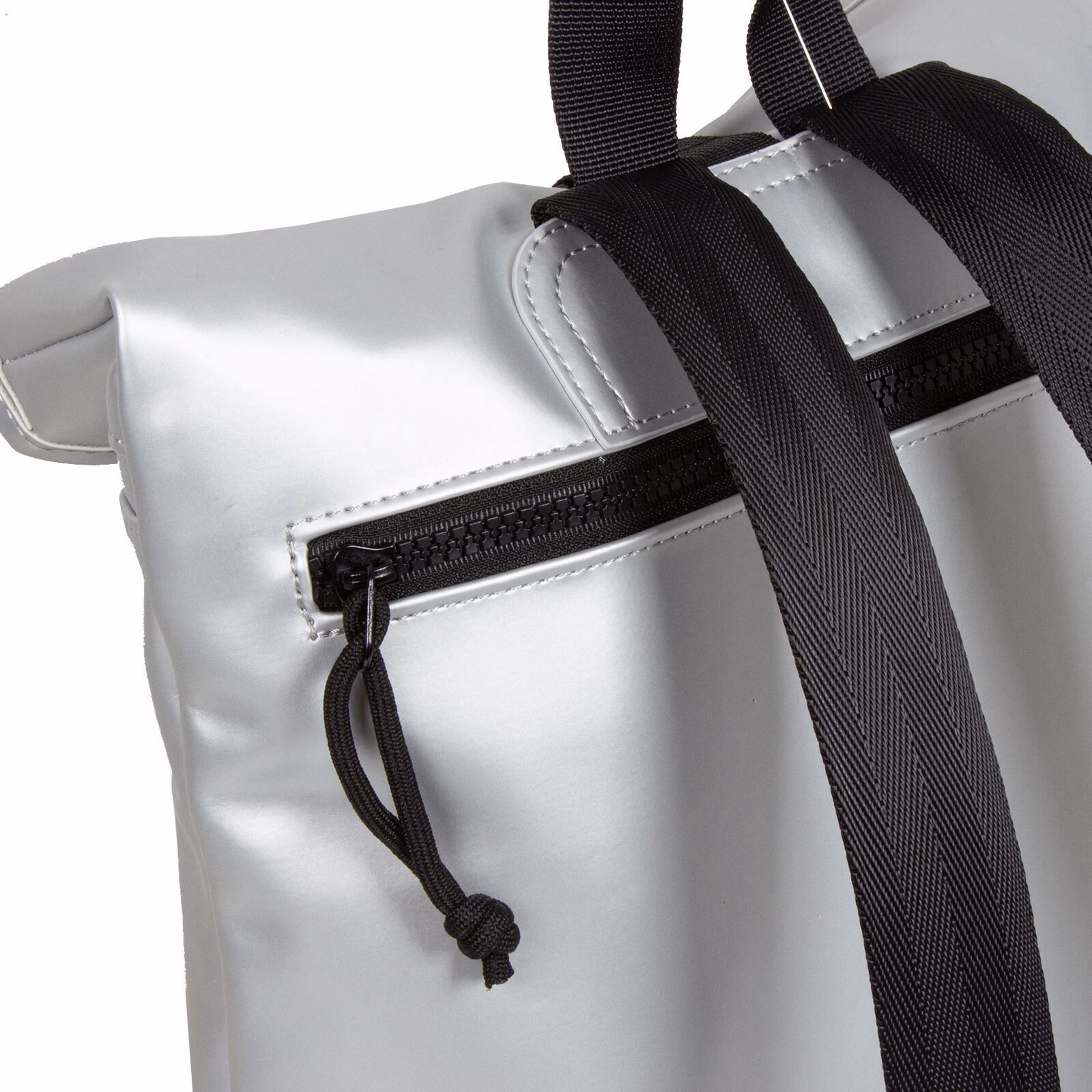 PzvBAYNY Mart - Los Angeles Rolltop Mini Rucksack silber metallic