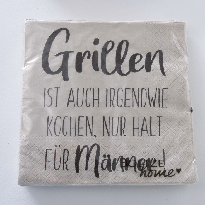 Serviette Grillen grau 20 Stück