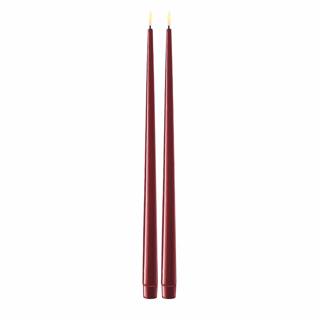 RF-K-0026 Stabkerze mit Lack LED 38 cm bourgogne 2 Stück