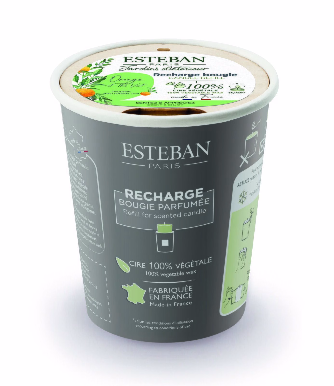 BOT-005_1 Orangen & Grüner Tee Nachfüller für Duftkerze 180g