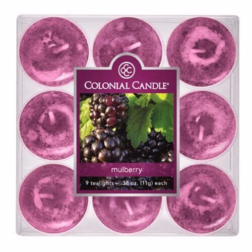 CC0109-445 Colonial Candle Mulberry 9 Teelichte