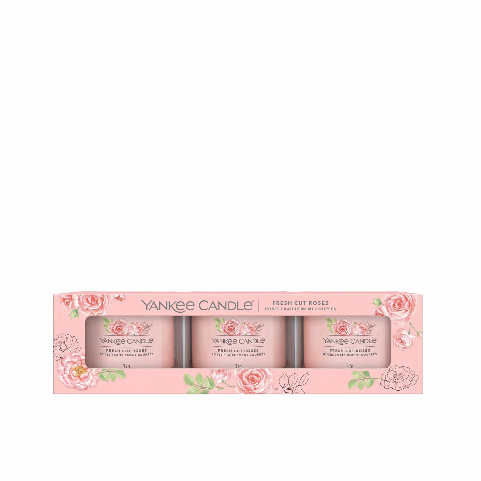Signature-Filled-Votive_3-Pack_Fresh-cut-Roses1 Fresh Cut Roses 37g Glasvotivkerze 3er Pack