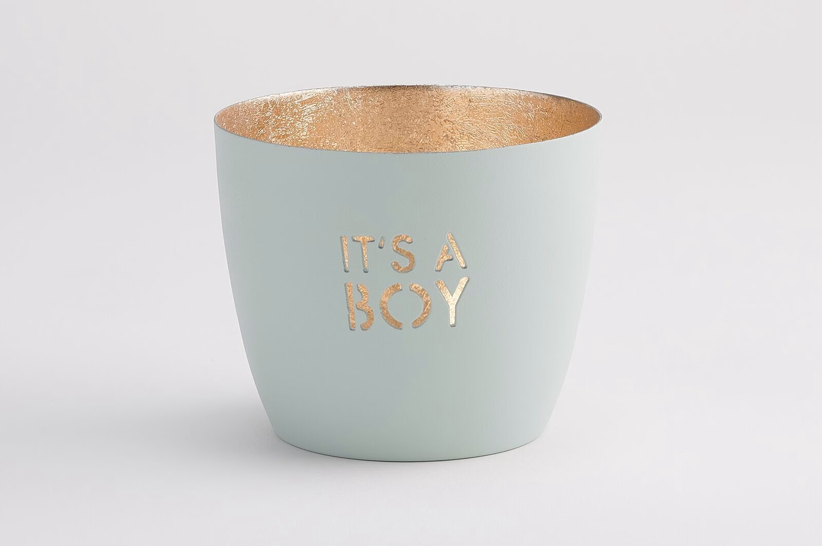 1091204078 Madras Windlicht M It's a boy pastellblau/gold
