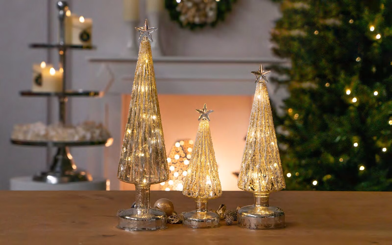 Deko Baum Sefano LED 36,5cm gold