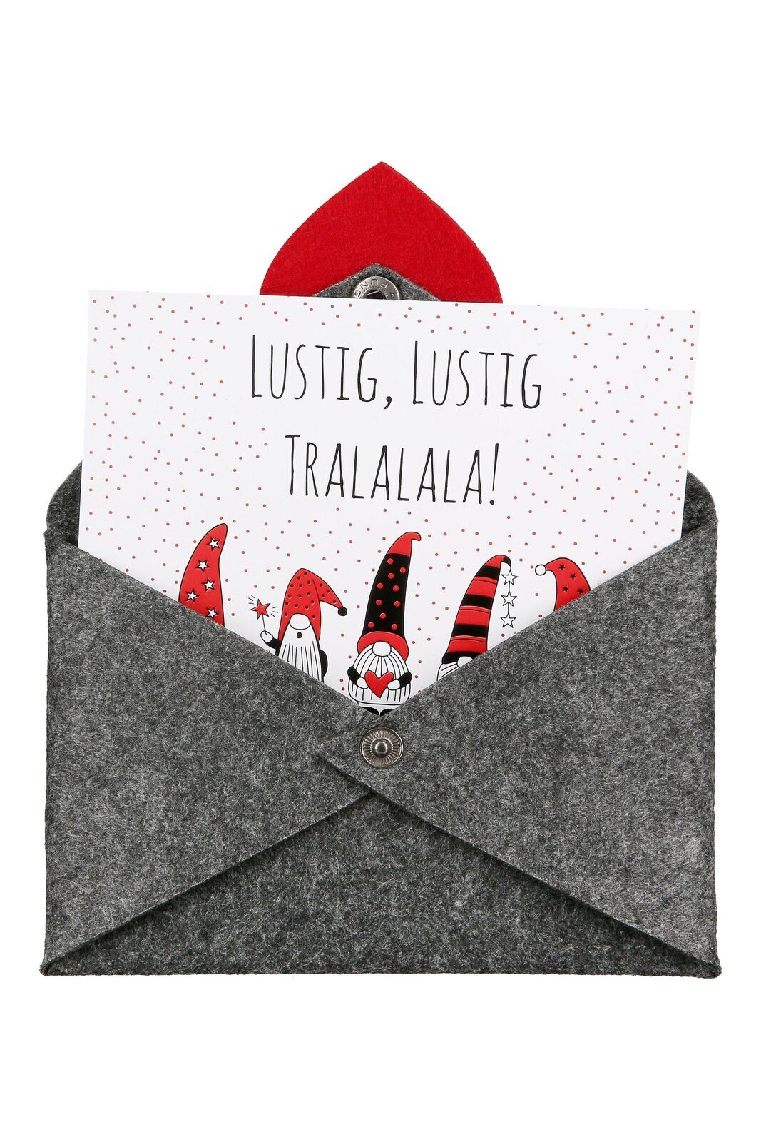Geschenkkuvert Bärti Filz dunkelgrau Briefumschlag, Post