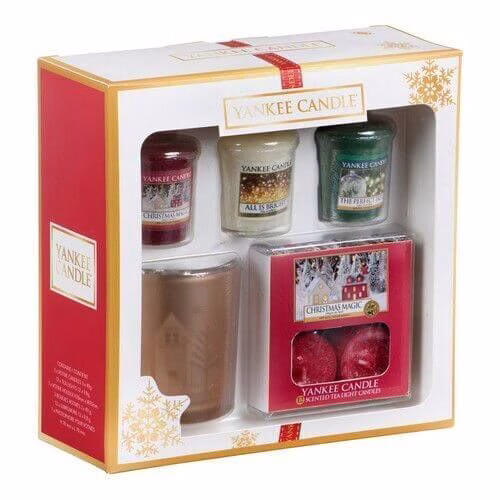 Yankee Candle - The Perfect Christmas - 3 Votive & Halter + Teelichter
