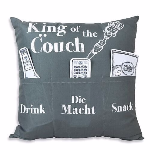 King of the Couch Kissen mit 3 Einstecktaschen