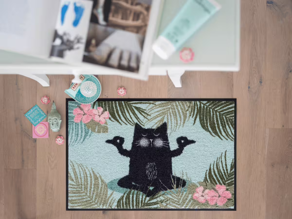Wohnmatte Yoga Katze