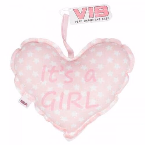 VIB-PLTHPS068 Herz Kissen It´s A Girl (Rosa)