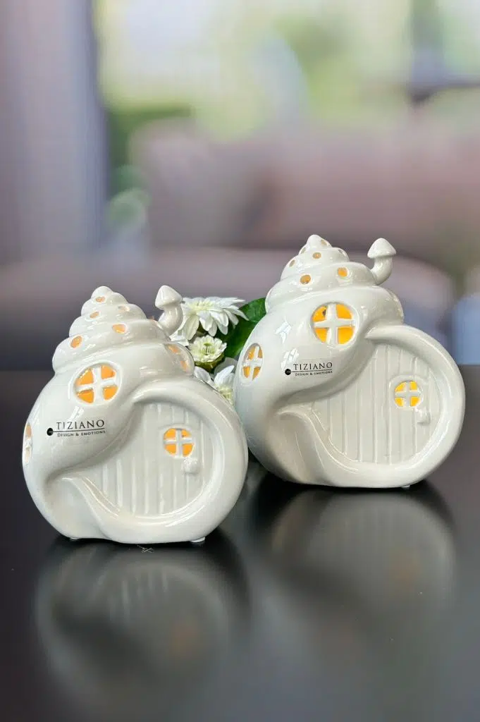 Schneckenhaus Gardola 12,5cm LED cremeweiß