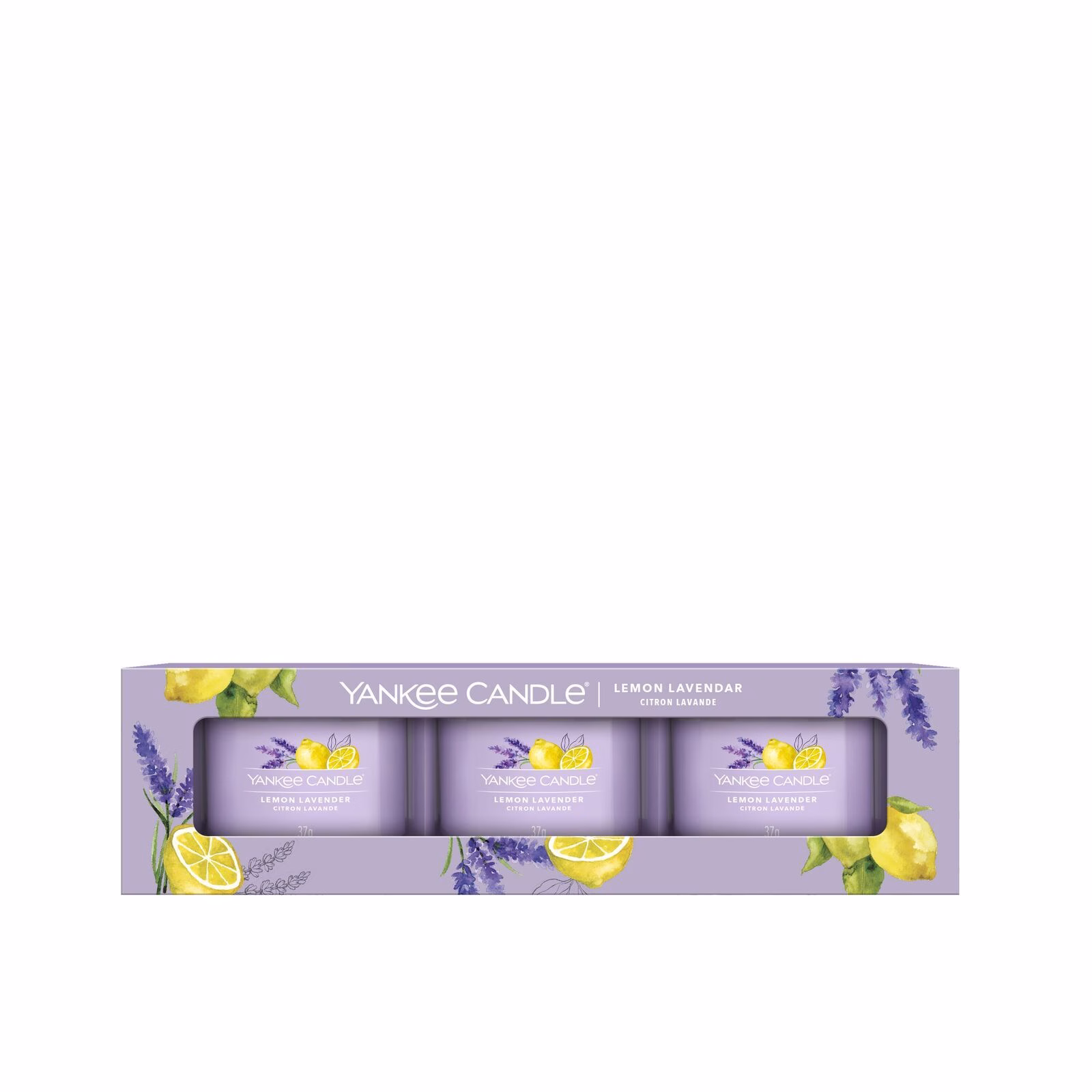 Signature-Filled-Votive_3-Pack_Lemon-Lavender1 Lemon Lavender 37g Glasvotivkerze 3er Pack
