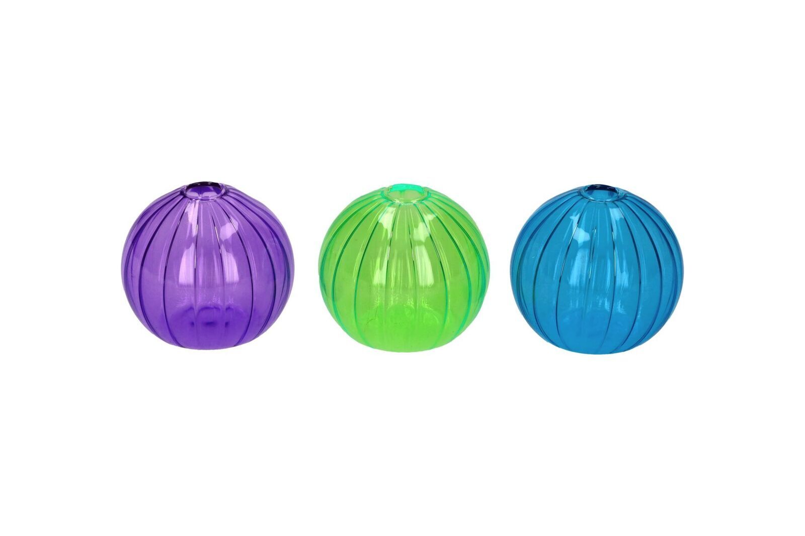 Vase Voile Glas 7cm 3fach-sortiert Sphäre, Plastik