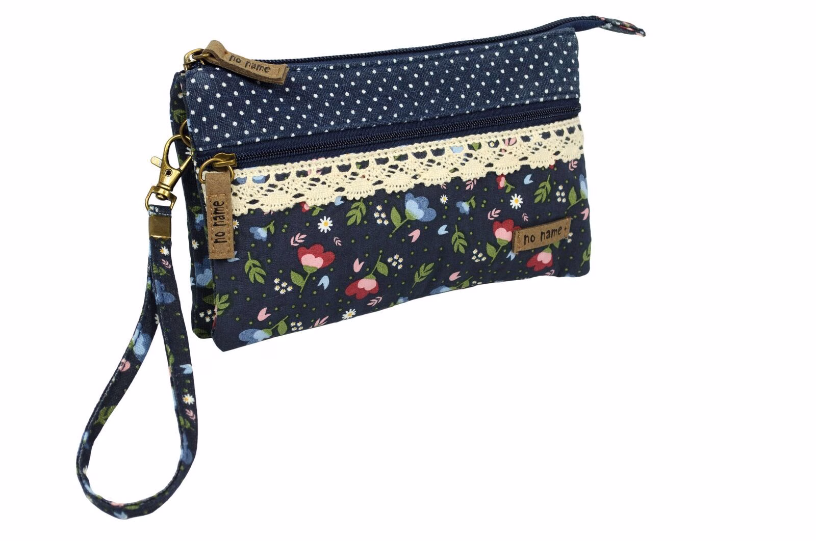 Patchwork Täschchen Floral blau 201