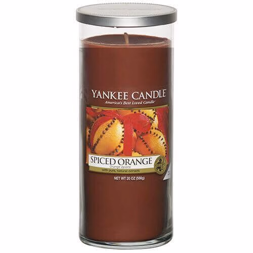 SPICED-ORANGE-TALL-PILLAR Yankee Candle Spiced Orange 566g
