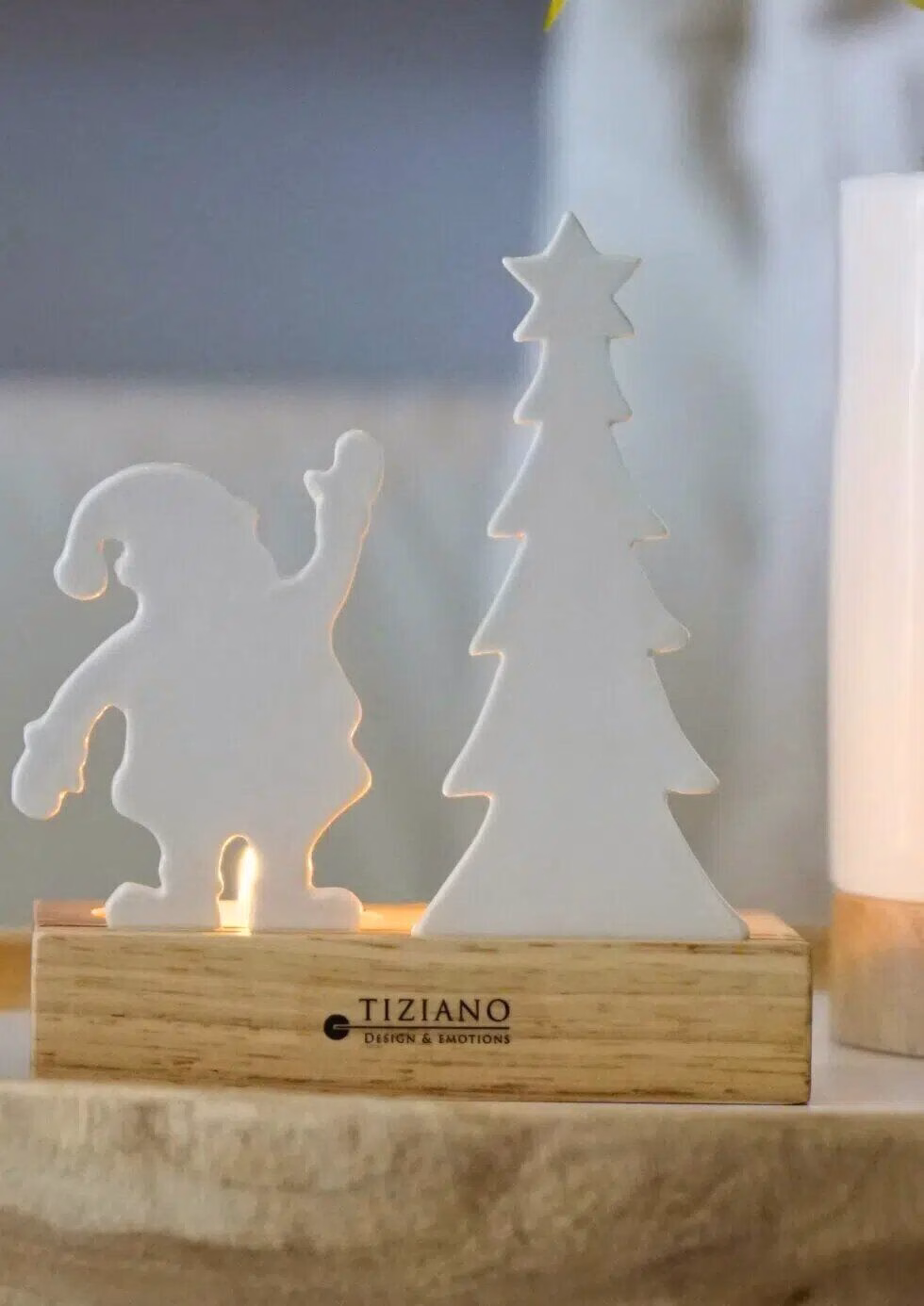Lichtobjekt Sandane Santa 12cm cremeweiß