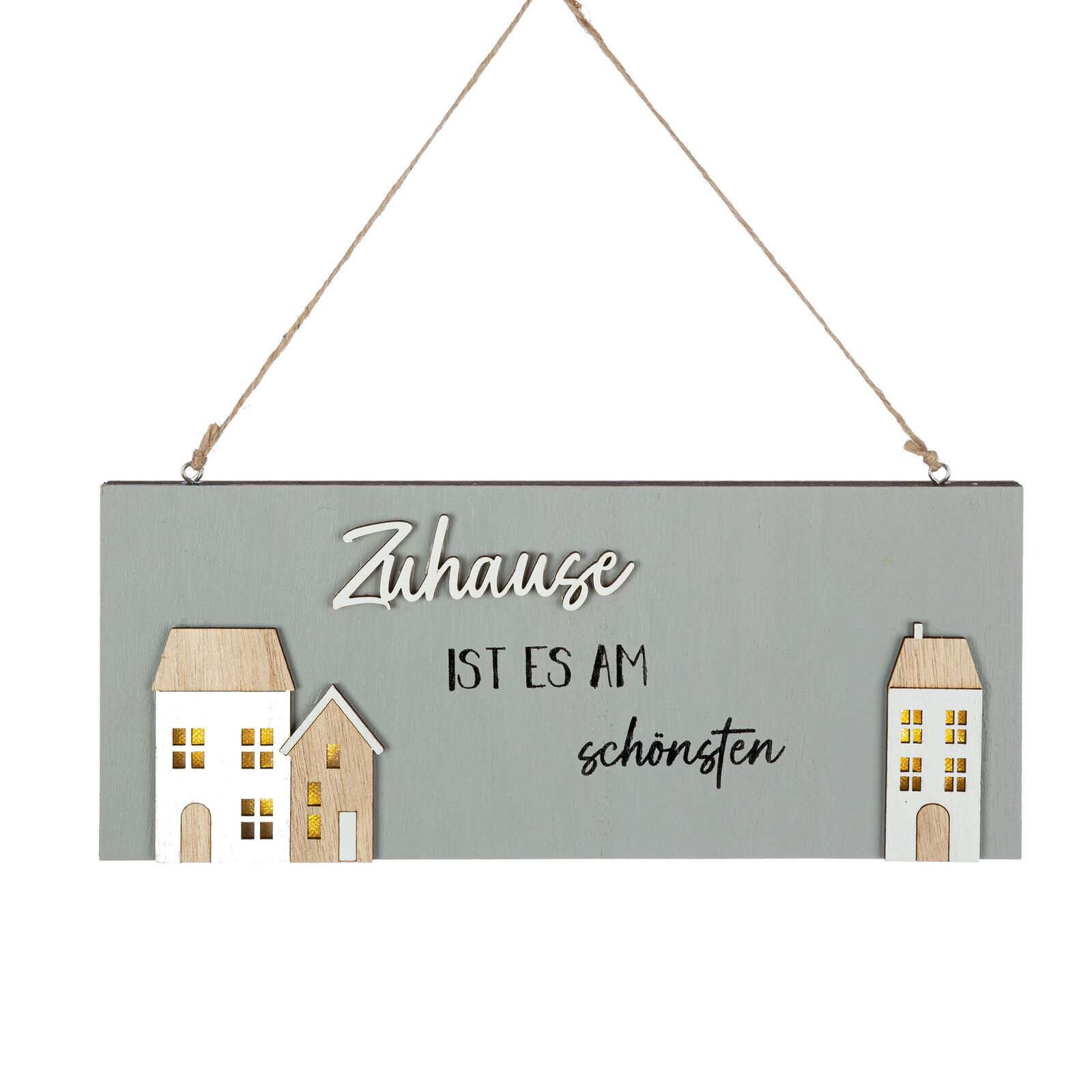 Deko Schild Zuhause grau