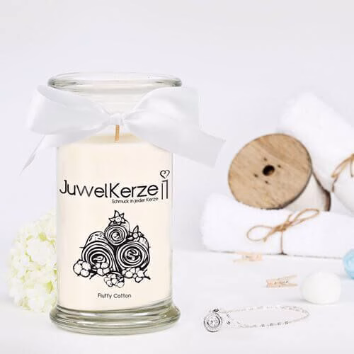 JuwelKerze Fluffy Cotton (Halskette mit Anhänger) 380g