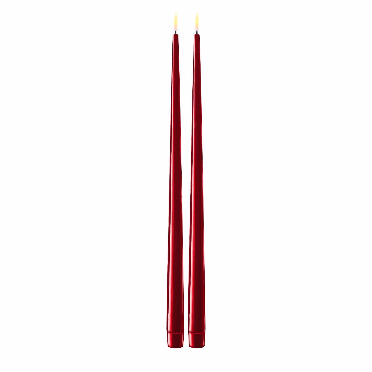 Stabkerze mit Lack LED 38 cm bordeaux 2 Stück