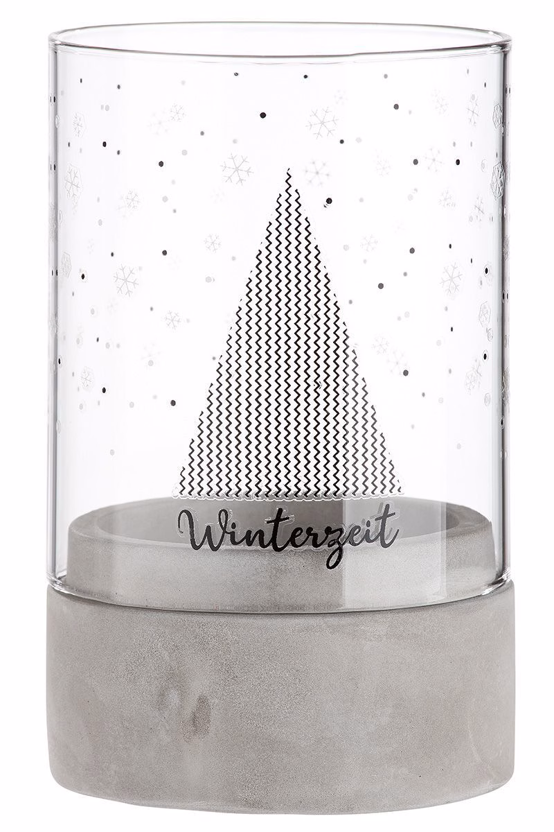 26747_3 Zement Windlicht Winterzeit 13,5cm
