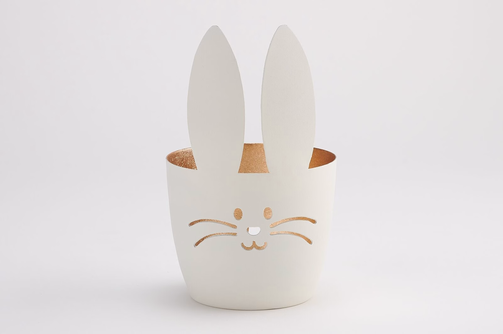 Madras Windlicht M Hase weiß
