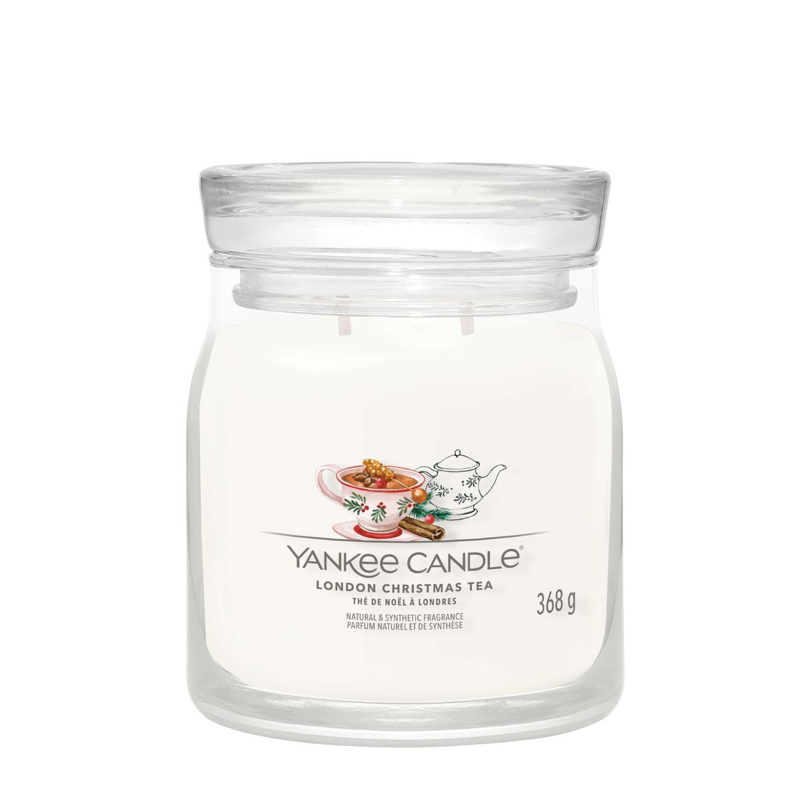 London Christmas Tea Signature Medium Jar 368g 2-Docht Krug, Tasse