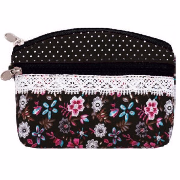 Patchwork Mini-Kosmetiktasche 063 black pink