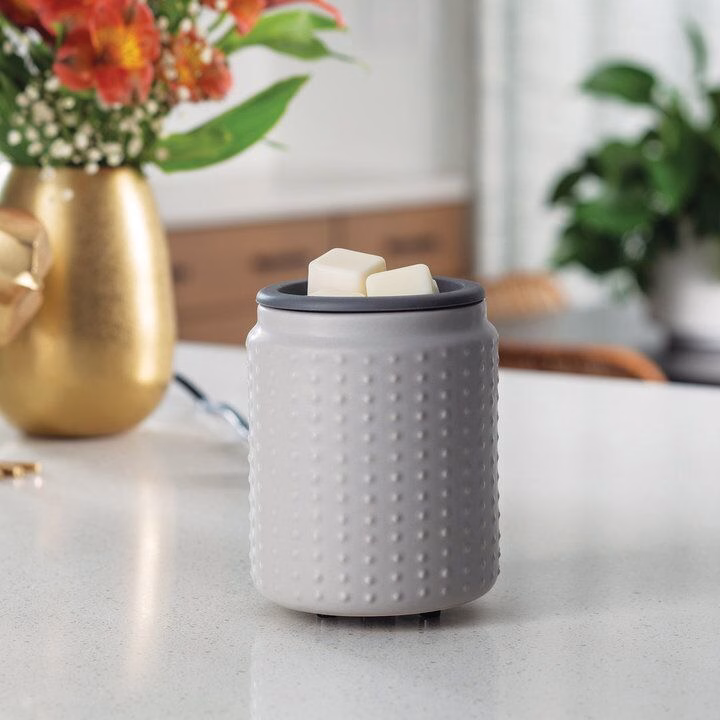 Gray Hobnail Duftlampe elektrisch mit Silikon Schale Flip Dish