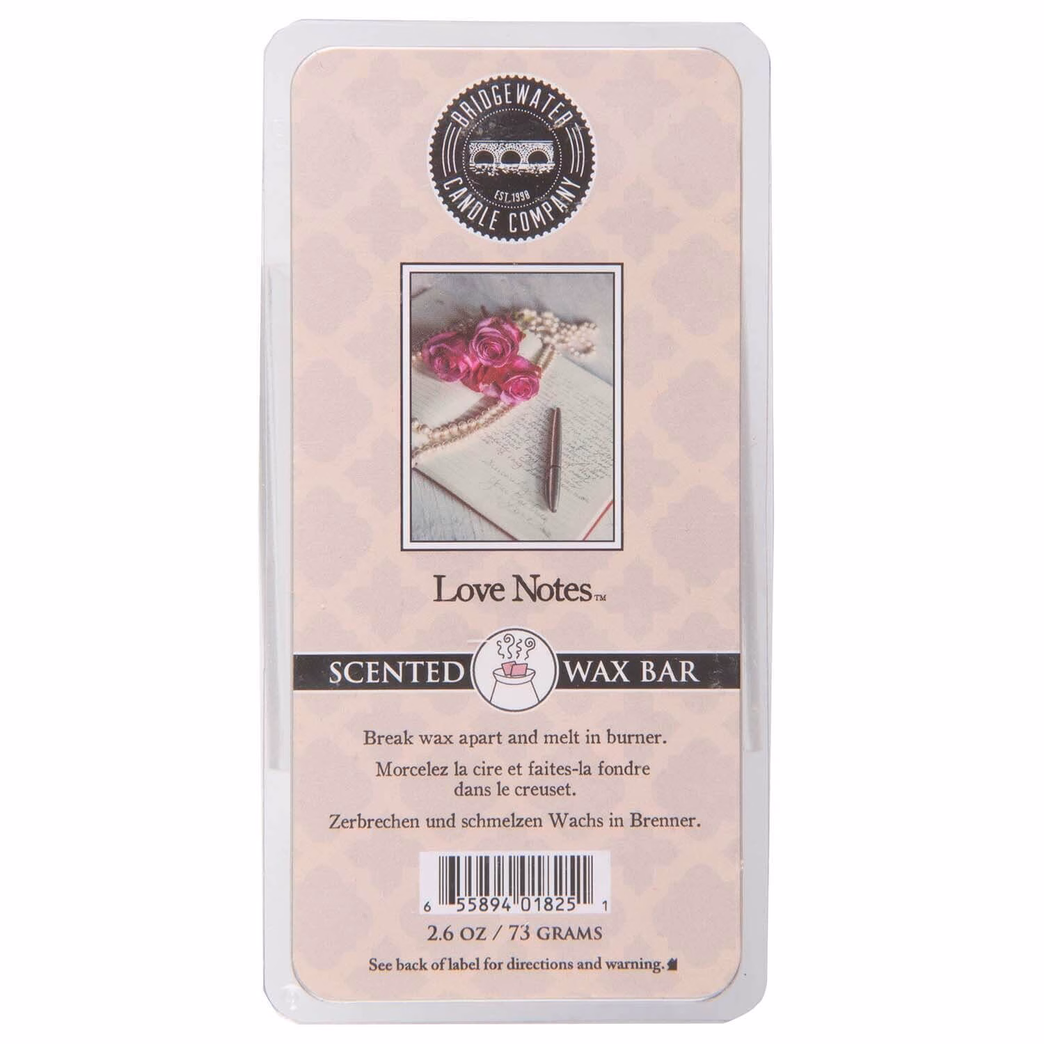 BW_LoveNotes_WaxBar_Front Love Notes Wax Bar 73g