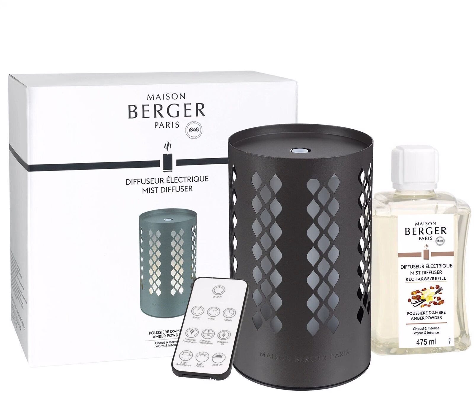 7024komplettaus_2048x Losange Anthrazit - Pudriger Amber Elektrischer Aroma Diffuser