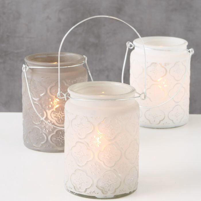 Windlicht Tunis 13cm beige