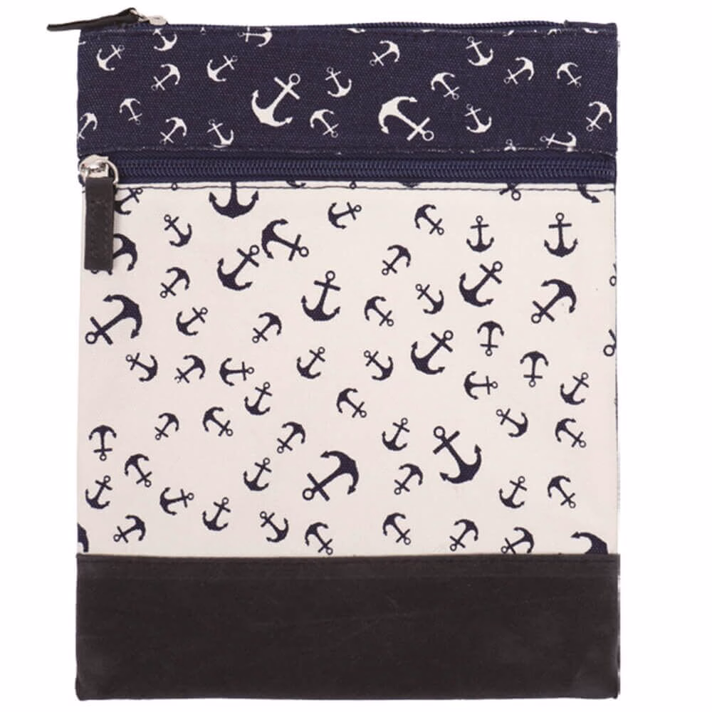 Canvas Crossbag 005 (Navy White Anchor)