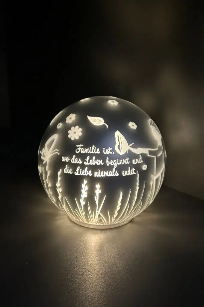 Lichtkugel Roviano Familie silber 15cm LED
