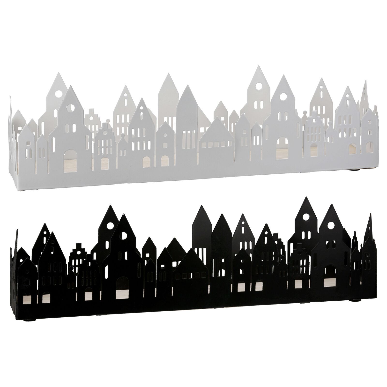 Deko Tablett Stadtlichter 36cm weiß Deko Tablett Stadtlichter 36cm weiß