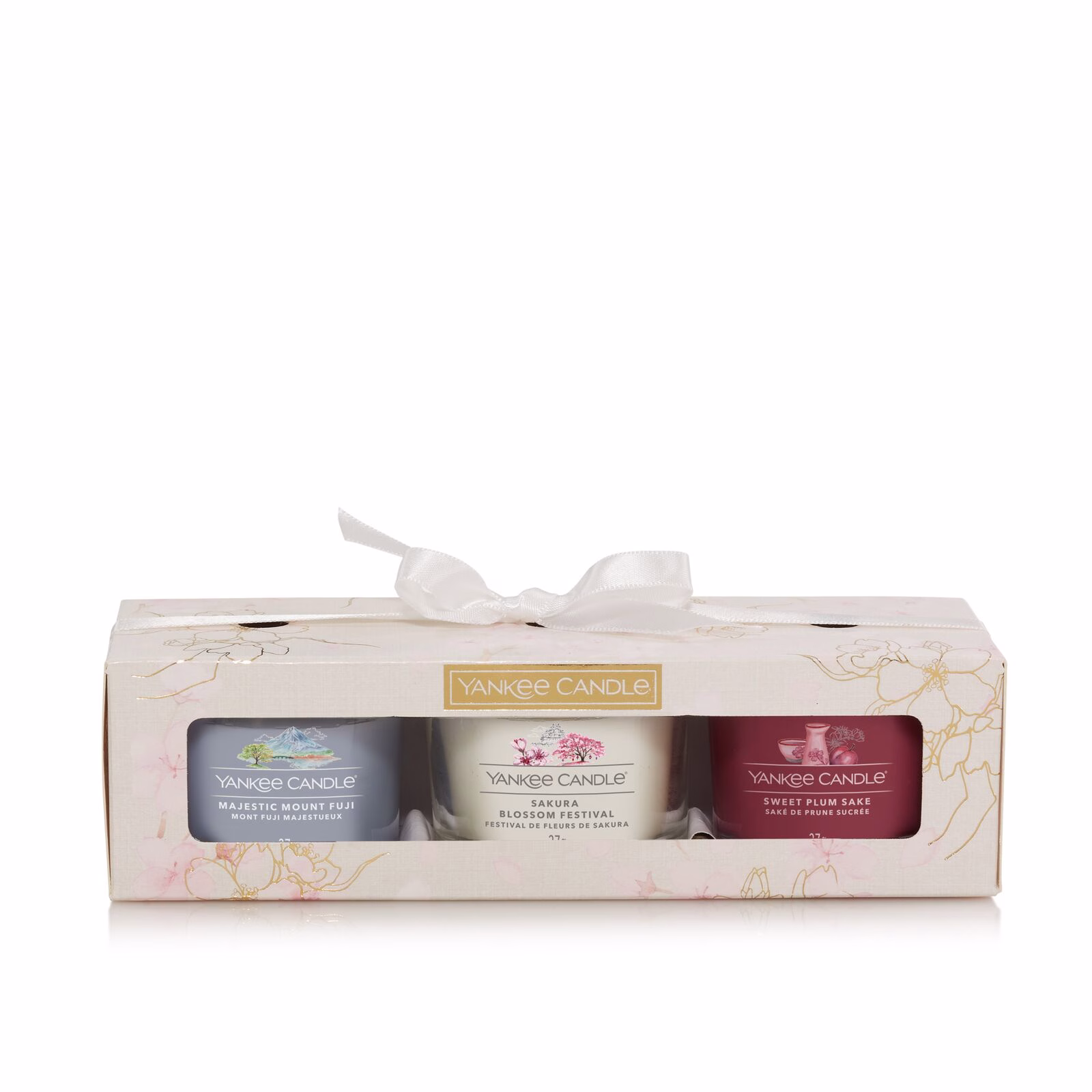 3 Glasvotivkerzen à 37g Geschenkset Sakura Blossom Festival