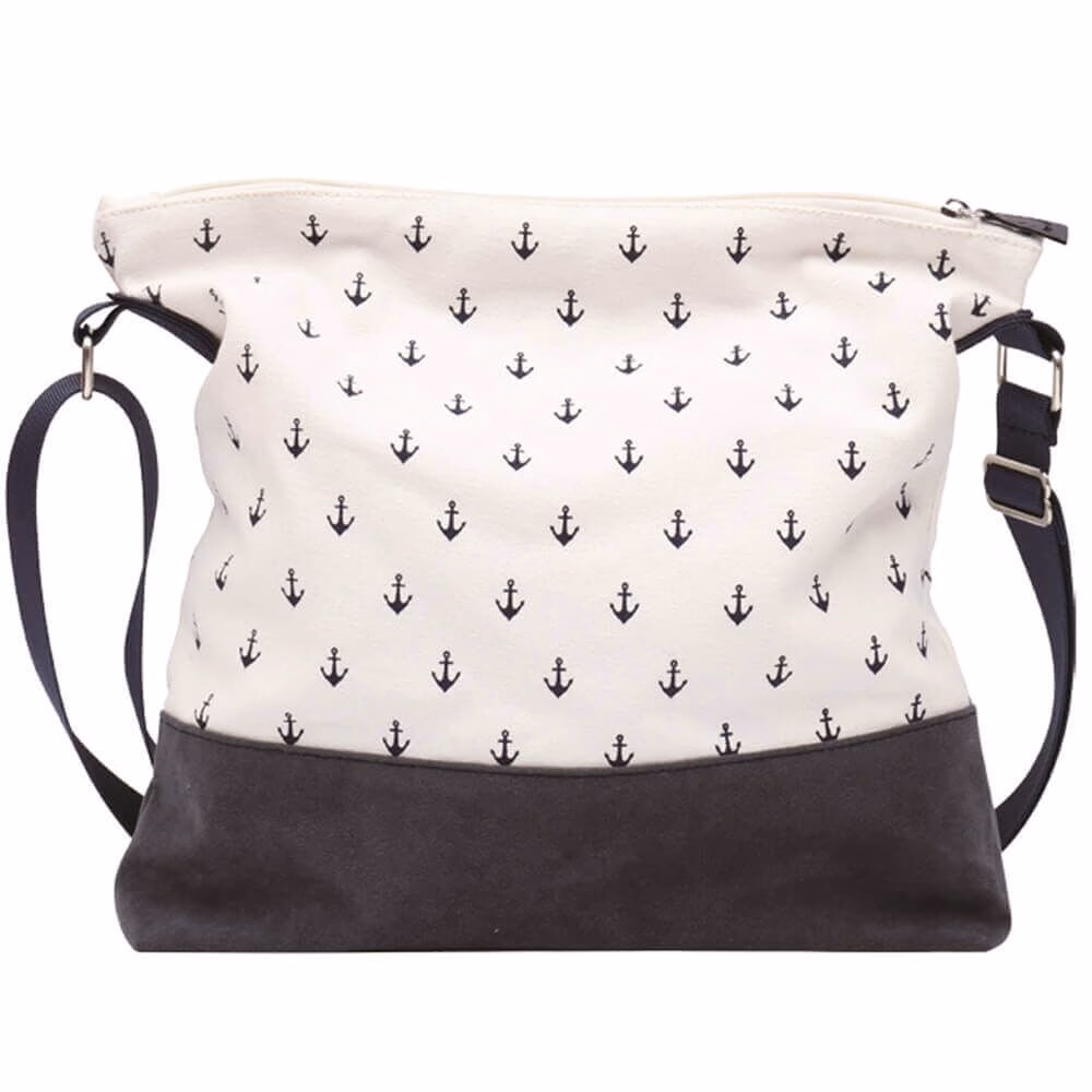 Umhängetasche 004 (Nature Navy Anker)