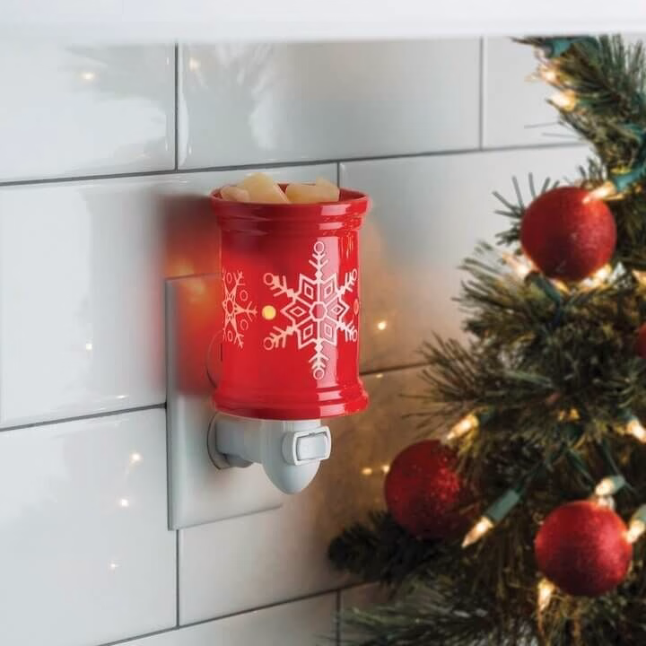 image-83NzkS234td39X Red Snowflake Duftlampe für die Steckdose