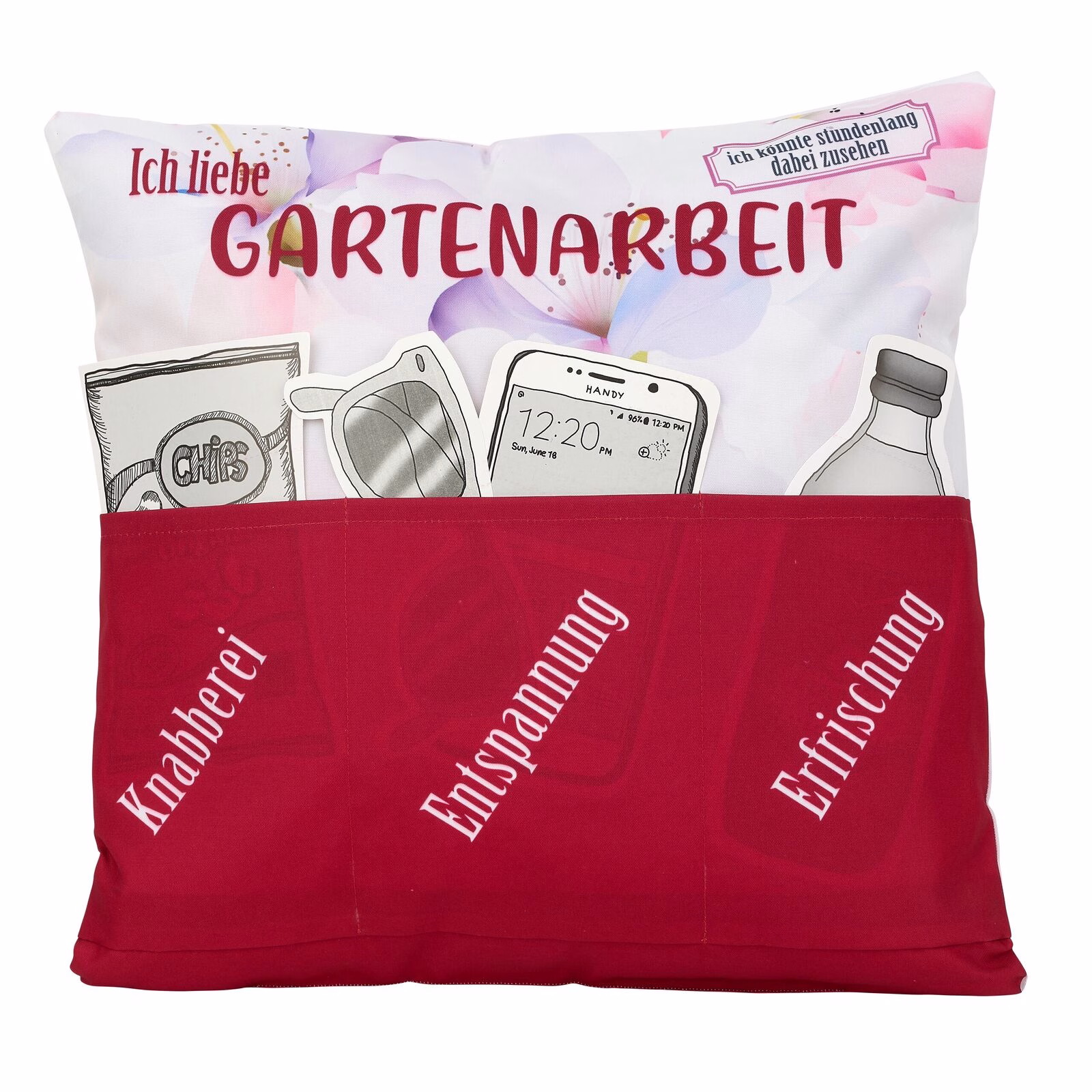 8758 Outdoor Kissen mit Taschen - Ich liebe Gartenarbeit